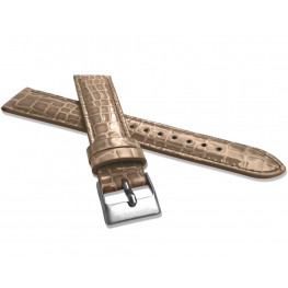 Béžový lesklý kožený řemínek MINET CROCO MSPUC14