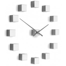 Designové nástěnné nalepovací hodiny Future Time FT3000SI Cubic silver