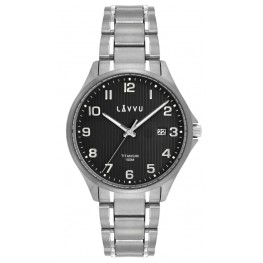 Extrémně lehké titanové hodinky LAVVU LWM0123 TITANIUM LILLEHAMMER Black