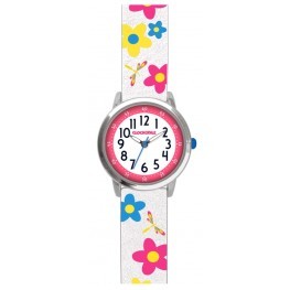 Květované bílé dívčí hodinky CLOCKODILE FLOWERS CWG5025