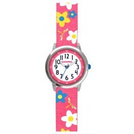Květované růžové dívčí hodinky CLOCKODILE FLOWERS CWG5023
