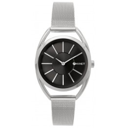 Stříbrno-černé dámské hodinky MINET ICON SILVER BLACK MESH MWL5017