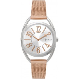 Stříbrno-růžové dámské hodinky MINET ICON BICOLOR MESH MWL5087