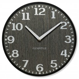 Flexistyle z227 - nástěnné hodiny z šedé dubové dýhy