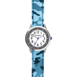 CLOCKODILE CWB0034 Modré chlapecké dětské hodinky CLOCKODILE ARMY s maskáčovým vzorem