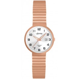 LAVVU LWL5042 Titanové pružné hodinky s vodotěsností LUNDEN Small Rose Gold