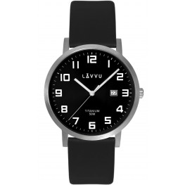 LAVVU LWM0211 Extrémně lehké titanové hodinky TITANIUM LYNGDAL Black