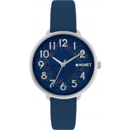 MINET MWL5175 Modré dámské hodinky MINET PRAGUE Blue Flower s čísly