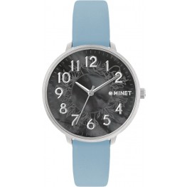 Modré dámské hodinky MINET MWL5167 PRAGUE Black Flower s čísly