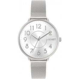 Stříbrné dámské hodinky MINET MWL5150 PRAGUE Pure Silver MESH s čísly