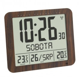 TFA60.4518.08 - Nástěnné hodiny DCF s venkovním čidlem teploty a s českým dnem v týdnu