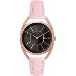 MINET Rose gold dámské hodinky ICON PINK NOBUCK s koženým řemínkem MWL5095