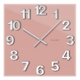 Vlaha VCT1105 - GLASSICO Skleněné růžové hodiny vyrobené v Čechách