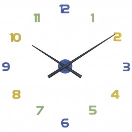 JVD HT466.2 - Dětské nalepovací hodiny o průměru 80 cm v moderních pastelových barvách