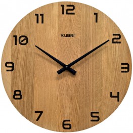 KUBRi 0170 - Obrovské dubové hodiny s vynikající čitelností o průměru 80 cm