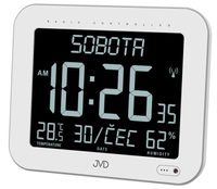 JVD DH9362.1 - Rádiem řízené hodiny se zobrazením dne v češtině a možností stálého podsvícení