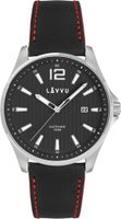 Pánské hodinky se safírovým sklem LAVVU LWM0165 NORDKAPP Black / Top Grain Leather