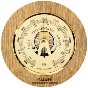 KUBRi 0202_K - barometr s vynikající citlivostí v dubovém rámu