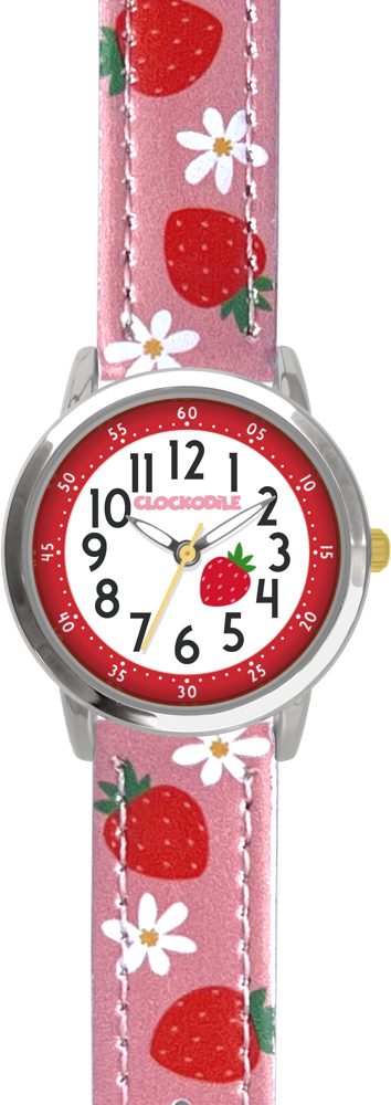 CLOCKODILE Růžové dívčí dětské hodinky JAHODY