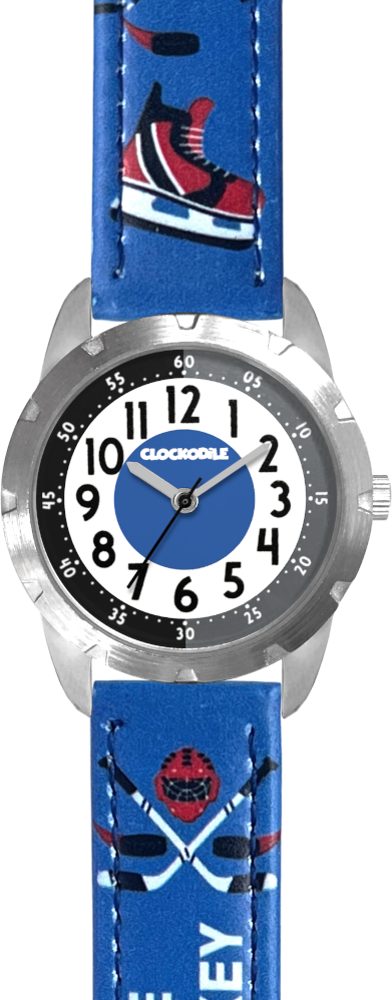 CLOCKODILE Svítící modré chlapecké hodinky HOKEJ