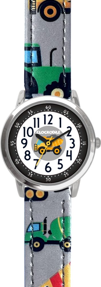 CLOCKODILE Svítící šedé chlapecké dětské hodinky BAGRY