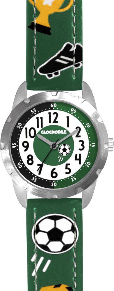 CLOCKODILE Svítící zelené chlapecké hodinky FOTBAL