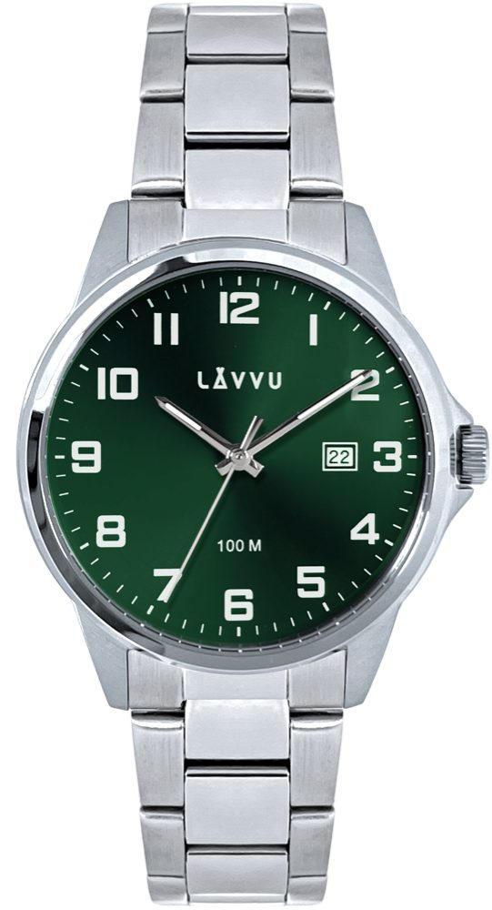 LAVVU Stylové pánské hodinky HAMRE Green 100M