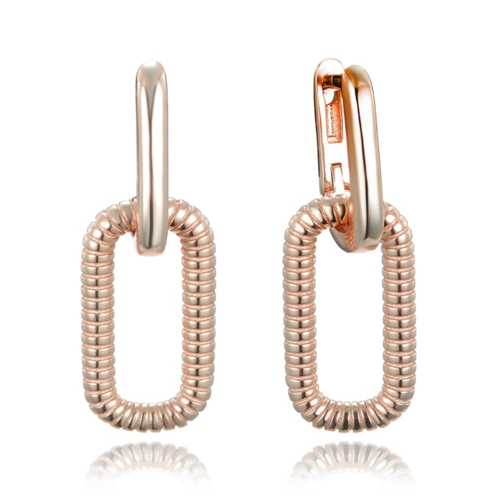 MINET Rose gold stříbrné broušené náušnice v italském stylu