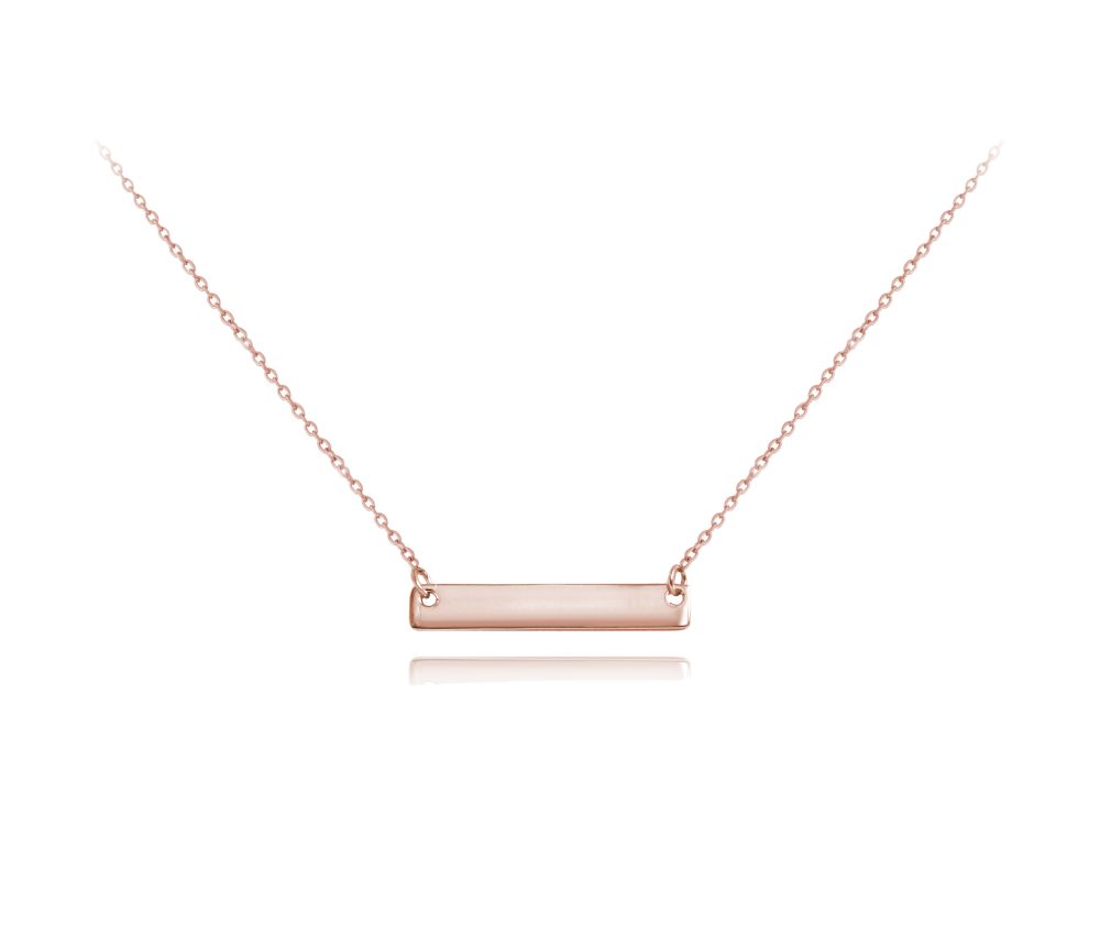 MINET Rose gold stříbrný náhrdelník ENGRAVE - destička pro gravírování